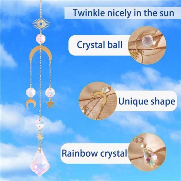 Sun Catchers,6Pieces Colorful Crystals Suncatcher Hanging for Window CrystalBall - Picture 6 of 6